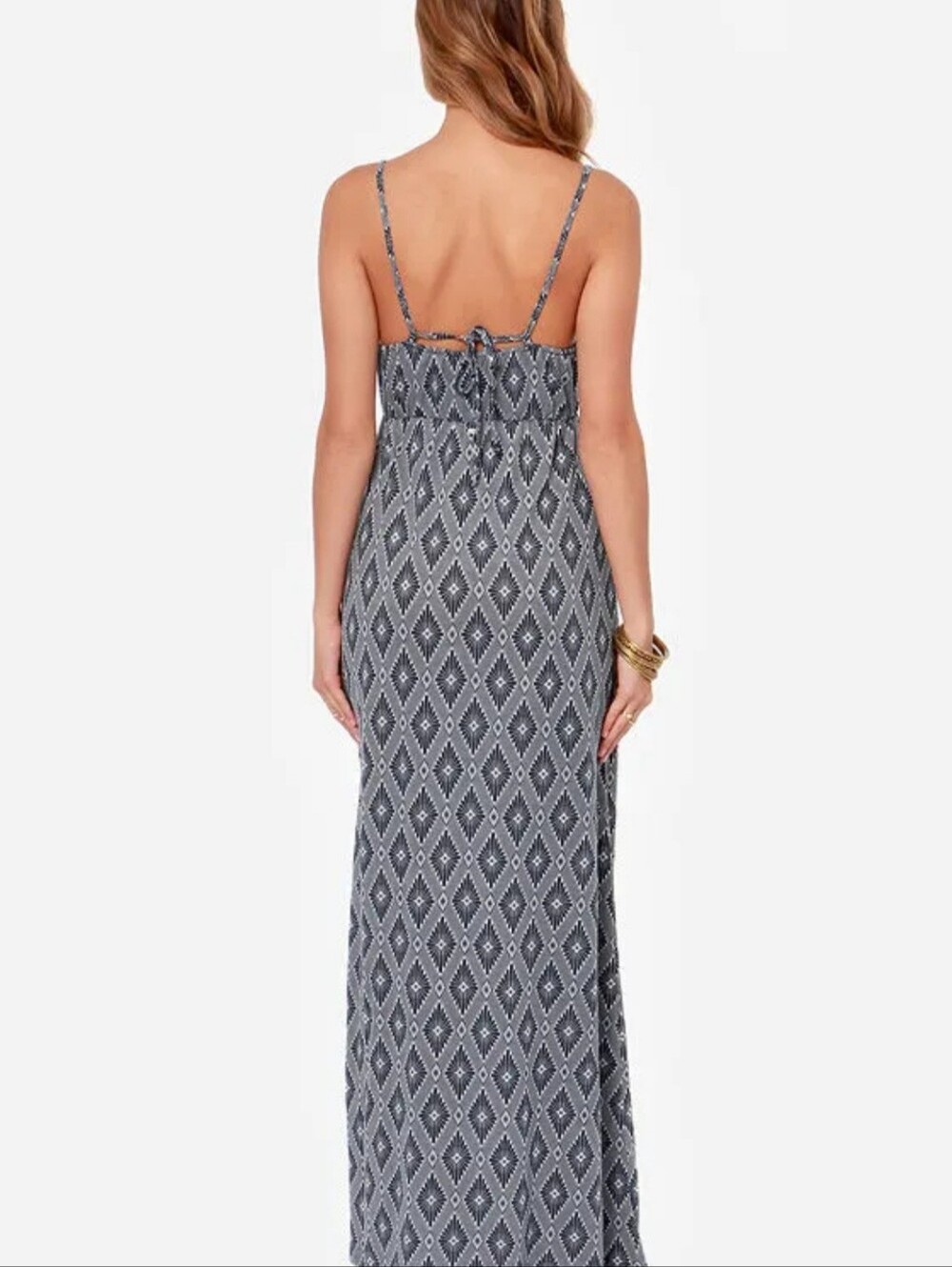 O'NEILL Jenna Ink Blue Geometric Print Maxi Dress. Size Medium. - Picture 3 of 15